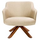 Ver imagem 2 de Kit 2 Poltronas Decorativas Giratórias Base Giromad Madeira Jade C-129 Linho Bege Escuro - Domi