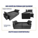 Ver imagem 5 de Sofá Cama Bangkok sem Caixa 2,10m Retrátil e Reclinável com Molas Velut Cinza- King House