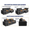 Ver imagem 4 de Sofá Cama Bangkok sem Caixa 2,10m Retrátil e Reclinável com Molas Velut Cinza- King House