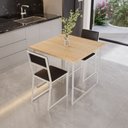 Ver imagem 1 de Conjunto Mesa de Jantar Quadrada Pinus 2 Cadeiras Estofado Riviera Industrial Don Castro Deco