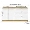 Ver imagem 3 de Quarto Infantil com Cômoda 3 Gavetas e Armário 2 Portas Provençais 100% MDF Infinity Bege/Savana/Bra