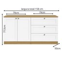 Ver imagem 3 de Quarto Infantil com Cômoda 3 Gavetas e Armário 2 Portas Provençais 100% MDF Infinity Bege/Savana/Bra