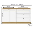 Ver imagem 3 de Quarto Infantil com Cômoda 3 Gavetas e Armário 2 Portas Provençais 100% Mdf Infinity