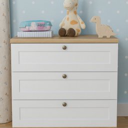 Quarto Infantil com Cômoda 3 Gavetas e Armário 2 Portas Provençais 100% Mdf Infinity - 10