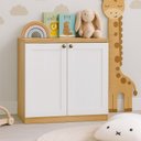 Ver imagem 5 de Quarto Infantil com Cômoda 3 Gavetas e Armário 2 Portas Provençais 100% MDF Infinity Bege/Savana/Bra
