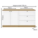 Ver imagem 3 de Quarto Infantil com Cômoda 3 Gavetas e Armário 2 Portas Provençais 100% Mdf Infinity