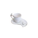 Ver imagem 2 de Cj 6 Xícaras P/café C/pires Curvado Porcelana Birds Design Plate Colorido 90ml Wolff