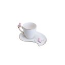 Ver imagem 4 de Cj 6 Xícaras P/café C/pires Curvado Porcelana Birds Design Plate Colorido 90ml Wolff