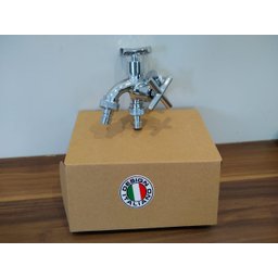 Torneira de Tanque e Maquina de Lavar Saída Dupla Metal Cromado - 2