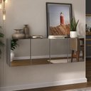 Ver imagem 2 de Aparador Buffet Suspenso com Espelhos 4 Portas Multimóveis Mp8005