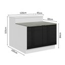 Ver imagem 7 de Ilha de Cozinha com Bancada e Balcão 120 Cm Branco/preto Lux Madesa Branco/preto