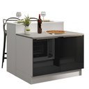 Ver mais imagens de Ilha de Cozinha com Bancada e Balcão 120 Cm Branco/preto Lux Madesa Branco/preto