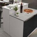 Ver imagem 4 de Ilha de Cozinha com Bancada e Balcão 120 Cm Branco/preto Lux Madesa Branco/preto