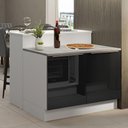 Ver imagem 1 de Ilha de Cozinha com Bancada e Balcão 120 Cm Branco/preto Lux Madesa Branco/preto