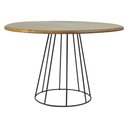 Ver imagem 2 de Mesa de Jantar Redonda Base de Ferro Telaio Castanho