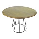 Ver imagem 1 de Mesa de Jantar Redonda Base de Ferro Telaio Castanho