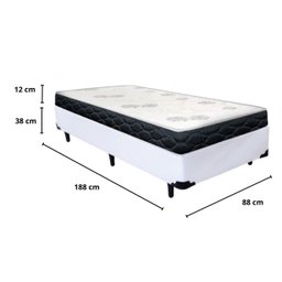 Base Box Solteiro Branco + Colchão de Solteiro D20 Cali Toraflex 88x188 X12 - 2