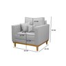 Kit Sofá 3 Lugares e 2 Poltronas Beny com Base em Madeira Linho Cinza Ideal Móveis - 4