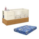 Ver imagem 1 de Berço Multifuncional Formare com Cama Auxiliar Off White/Freijó e Colchão Baby Physical - Matic M
