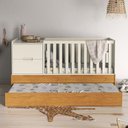 Ver imagem 2 de Berço Multifuncional Formare com Cama Auxiliar Off White/Freijó e Colchão Baby Physical - Matic M