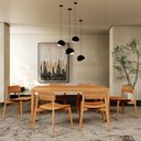 Ver imagem 1 de Mesa de Jantar 180cm 1555nc com 6 Cadeiras 1557nc Nature Madeira Maciça Rústico Claro Finestra