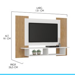 Painel para TV até 50' de Parede com Nichos 131 x 91 Cm Atlanta MDP Carvalho 0669 MENU - 3