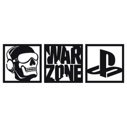 Kit Quadro Gamer Decorativo Vazado Warzone Ps 30x30cm - 1