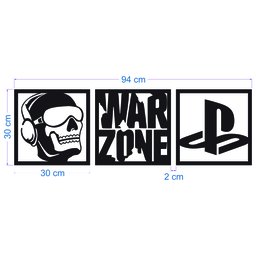 Kit Quadro Gamer Decorativo Vazado Warzone Ps 30x30cm - 2