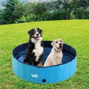 Ver imagem 2 de Piscina Para Cachorro Pets Dobrável Azul 160 cm x 30 cm VG+