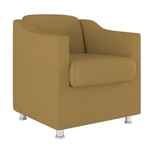 Poltrona Decorativa Veludo para Recepção Clinica Hospital Dentista:capuccino