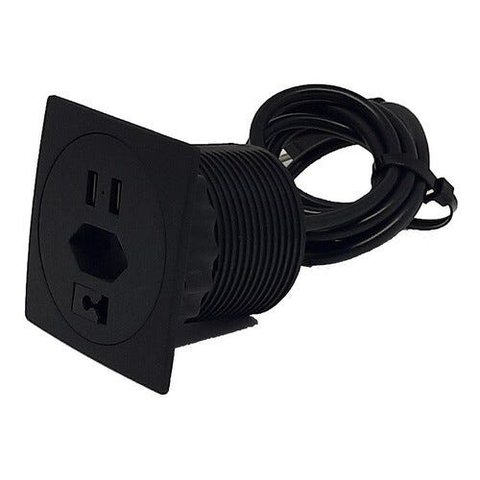 Tomada Multifuncional 1 Tomada 10a 2usb 1 Passa Cabo Preto