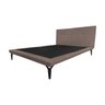 Base Box Cama Japonesa Toquio Queen com Cabeceira Almofada Linho Marrom - 1