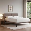 Ver imagem 2 de Base Box Cama Japonesa Toquio Queen com Cabeceira Almofada Linho Marrom