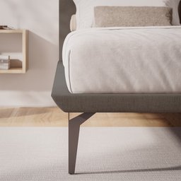 Base Box Cama Japonesa Toquio Queen com Cabeceira Almofada Linho Marrom - 2