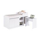 Ver imagem 2 de Cama Solteiro 192cm Escrivaninha Retrátil Armário e Nichos Cor:branco