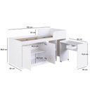 Ver imagem 4 de Cama Solteiro 192cm Escrivaninha Retrátil Armário e Nichos Cor:branco