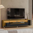 Ver imagem 1 de Rack Contemporâneo para TV até 65 Polegadas com LED MDF 175cm Rodízios Loop