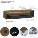 Ver imagem 4 de Rack Contemporâneo para TV até 65 Polegadas com LED MDF 175cm Rodízios Loop