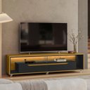 Ver imagem 5 de Rack para Tv 65 Polegadas com Led e Rodízios 175cm Contemporâneo Loop