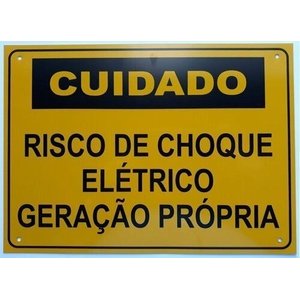 Placa Cuidado - Geração Própria - Padrão Energisa, Cemig, Enel Goias, Eletrobras - Tam 18x25 c