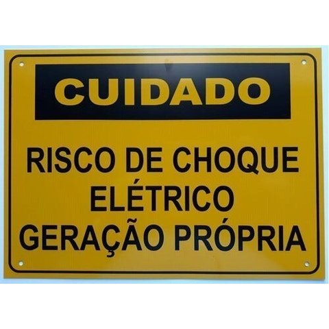 Placa Cuidado - Geração Própria - Padrão Energisa, Cemig, Enel Goias, Eletrobras - Tam 18x25 c