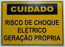 Ver imagem 1 de Placa Cuidado - Geração Própria - Padrão Energisa, Cemig, Enel Goias, Eletrobras - Tam 18x25 c