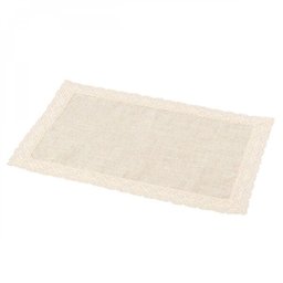 Conjunto 4 Peças Lugar Americano Borda de Crochê de Algodão e Linho Lyor - 1