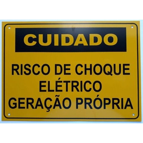 Placa Cuidado - Geração Própria - Padrão Energisa, Cemig, Enel Goias, Eletrobras - Tam 18x25 c