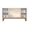 Buffet 4 Portas com Ripado e Vidro Eiffel Henn Off White com Nature - 3