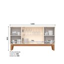 Ver imagem 5 de Buffet 4 Portas com Ripado e Vidro Eiffel Henn Off White com Nature