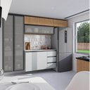 Ver imagem 2 de Cozinha Modulada 5 Peças 3 Aéreos 1 Balcão 1 Cristaleira Nara CabeCasa MadeiraOriginals
