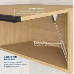Cozinha Modulada 5 Peças 3 Aéreos 1 Balcão 1 Cristaleira Nara Cabecasa Madeiramadeira - 8
