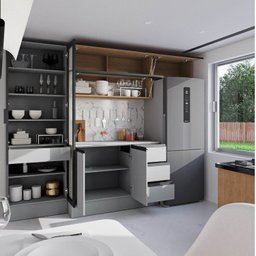 Cozinha Modulada 5 Peças 3 Aéreos 1 Balcão 1 Cristaleira Nara Cabecasa Madeiramadeira - 5
