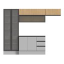 Ver imagem 4 de Cozinha Modulada 5 Peças 3 Aéreos 1 Balcão 1 Cristaleira Nara CabeCasa MadeiraOriginals